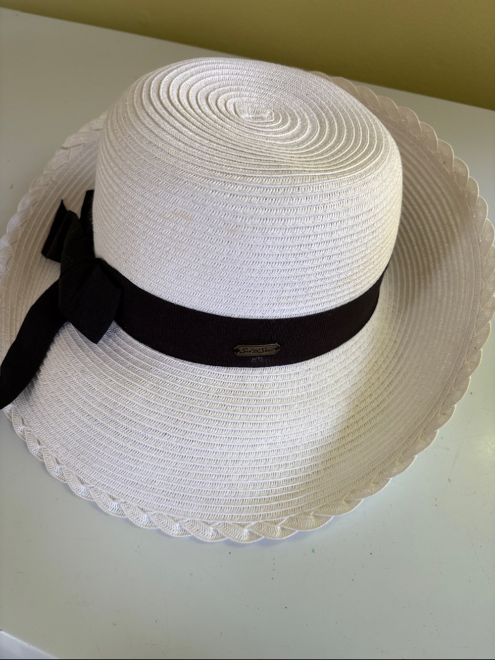 Sea N Sand White Paper Hat w Black Band One Size